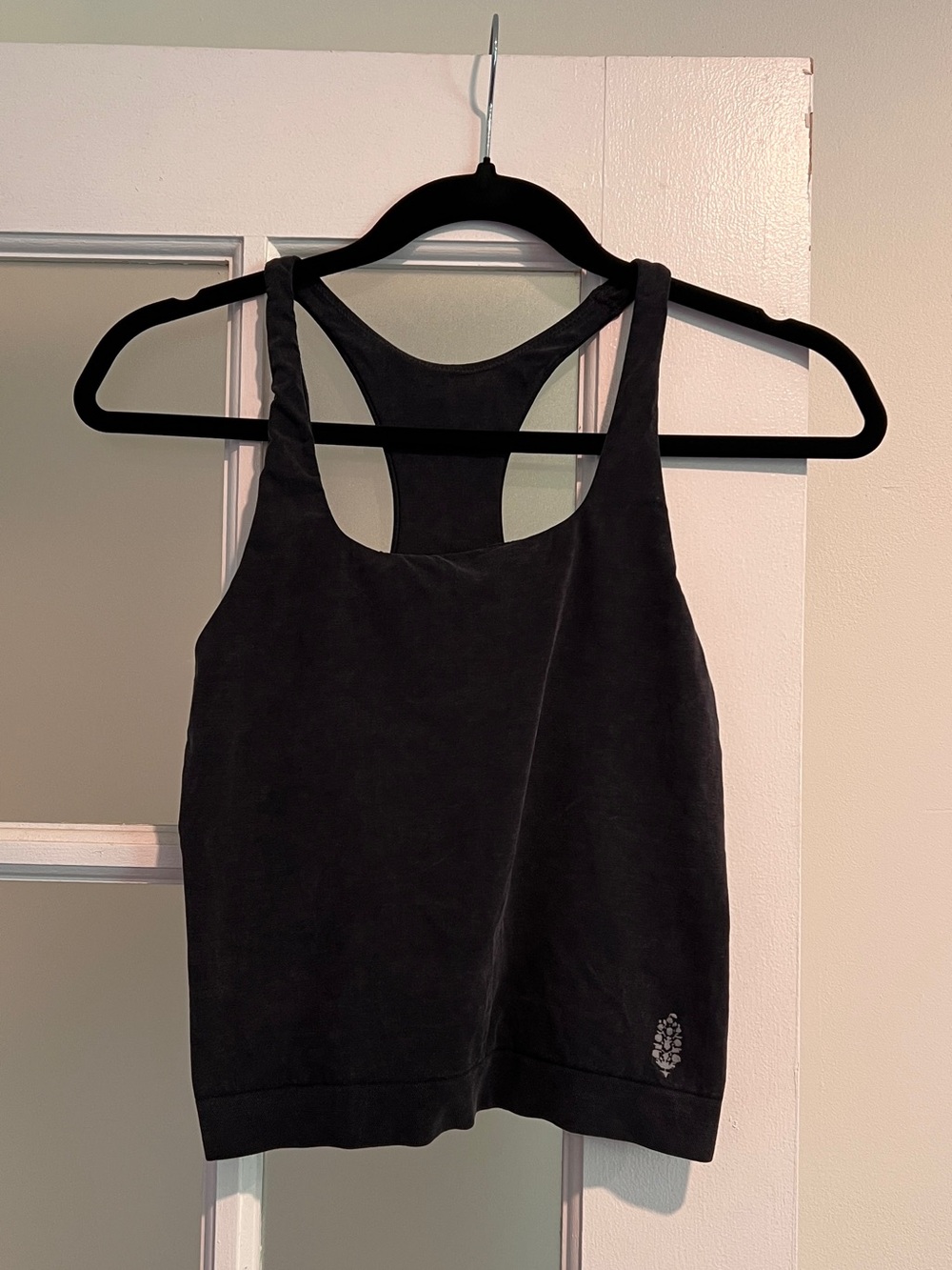 Free People Washed Black Racerback Tank Top